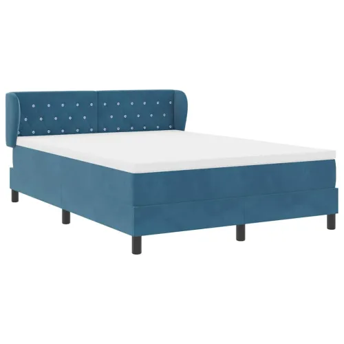 Box spring krevet Tamno plava 140 x 200 cm Baršun - Tamno plava 140 x 200 cm Kristal s dugmadima Cijena