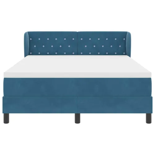 Box spring krevet Tamno plava 140 x 200 cm Baršun - Tamno plava 140 x 200 cm Kristal s dugmadima Cijena