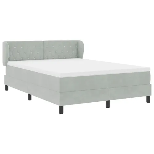 Box spring krevet Svjetlosiva 160 x 200 cm Baršun - Svjetlosiva 160 x 200 cm Kristal s dugmadima Cijena