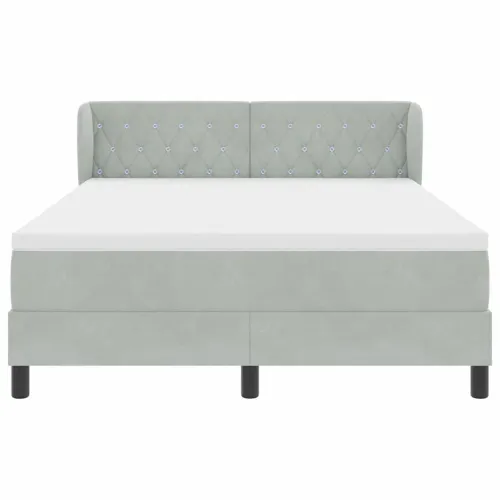 Box spring krevet Svjetlosiva 160 x 200 cm Baršun - Svjetlosiva 160 x 200 cm Kristal s dugmadima Cijena