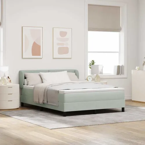 Box spring krevet Svjetlosiva 160 x 200 cm Baršun - Svjetlosiva 160 x 200 cm Kristal s dugmadima Cijena