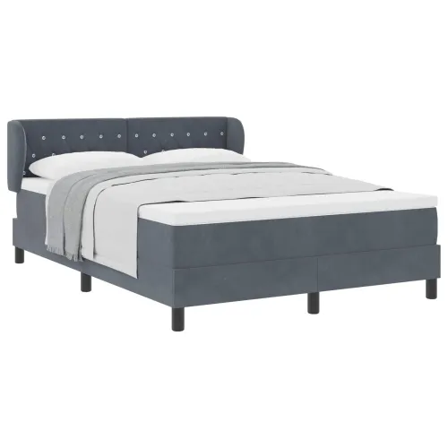 Box spring krevet Tamno siva 160 x 200 cm Baršun - Tamno siva 160 x 200 cm Kristal s dugmadima Cijena