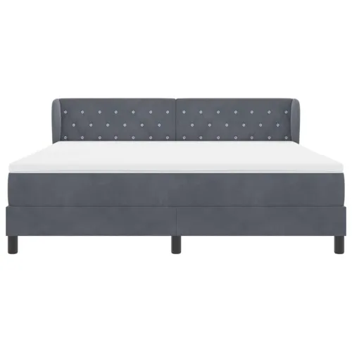 Box spring krevet Tamno siva 180 x 200 cm Baršun - Tamno siva 180 x 200 cm Kristal s dugmadima Cijena