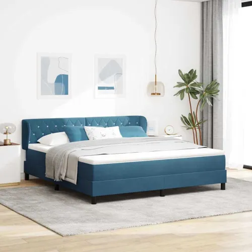Box spring krevet Tamno plava 180 x 200 cm Baršun - Tamno plava 180 x 200 cm Kristal s dugmadima Cijena