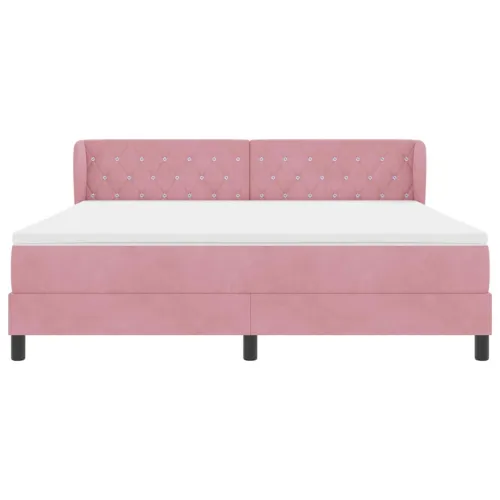Box spring krevet Ružičasta 180 x 200 cm Baršun - Ružičasta 180 x 200 cm Kristal s dugmadima Cijena
