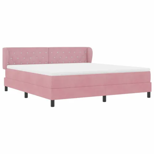 Box spring krevet Ružičasta 180 x 200 cm Baršun - Ružičasta 180 x 200 cm Kristal s dugmadima Cijena