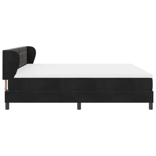 Box spring krevet s madracem Crna 200 x 200 cm Baršun - Crna 200 x 200 cm Kristal s dugmadima Cijena