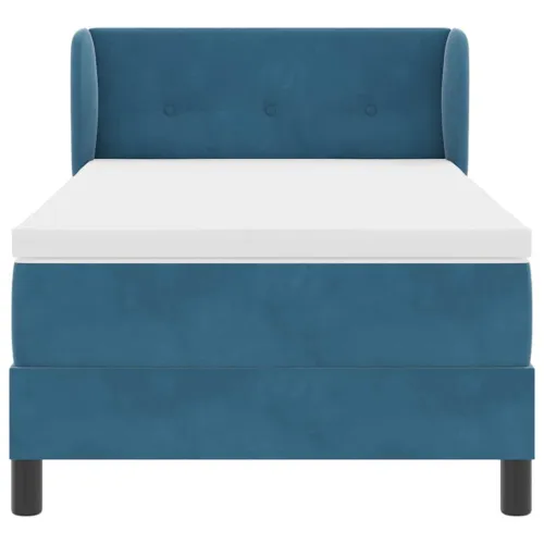 Box spring krevet Tamno plava 90 x 190 cm Baršun - Tamno plava 90 x 190 cm Prošiveno gumbima Cijena