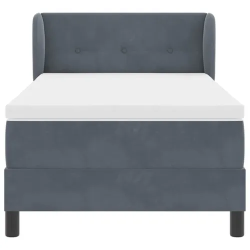 Box spring krevet Tamno siva 90 x 200 cm Baršun - Tamno siva 90 x 200 cm Prošiveno gumbima Cijena