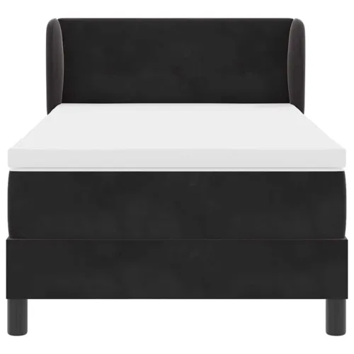 Box spring krevet s uzglavljem Crna 90 x 200 cm Baršun - Crna 90 x 200 cm Prošiveno gumbima Cijena