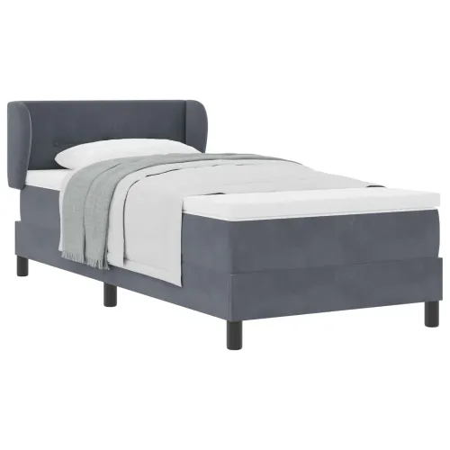 Box spring krevet Tamno siva 100 x 200 cm Baršun - Tamno siva 100 x 200 cm Prošiveno gumbima Cijena