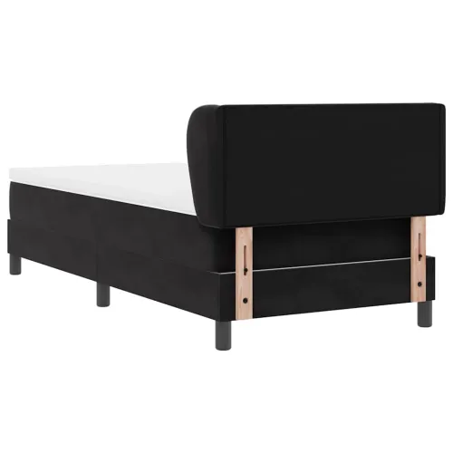Box spring krevet s uzglavljem Crna 100 x 200 cm Baršun - Crna 100 x 200 cm Prošiveno gumbima Cijena