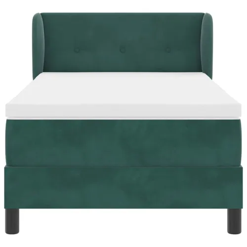 Box spring krevet Tamnozelena 100 x 200 cm Baršun - Tamnozelena 100 x 200 cm Prošiveno gumbima Cijena