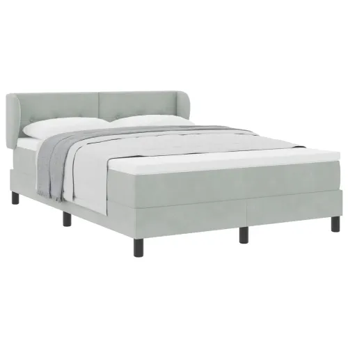 Box spring krevet Svjetlosiva 140 x 190 cm Baršun - Svjetlosiva 140 x 190 cm Prošiveno gumbima Cijena