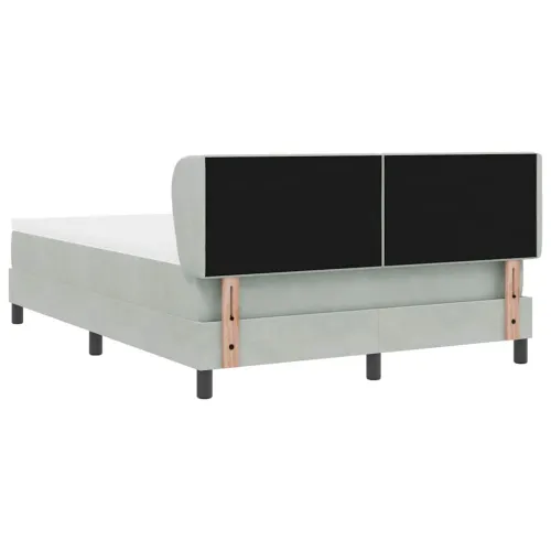 Box spring krevet Svjetlosiva 140 x 190 cm Baršun - Svjetlosiva 140 x 190 cm Prošiveno gumbima Cijena