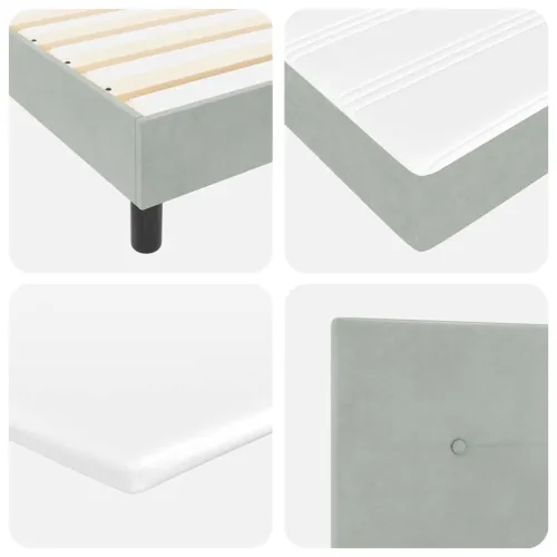 Box spring krevet Svjetlosiva 140 x 190 cm Baršun - Svjetlosiva 140 x 190 cm Prošiveno gumbima Cijena