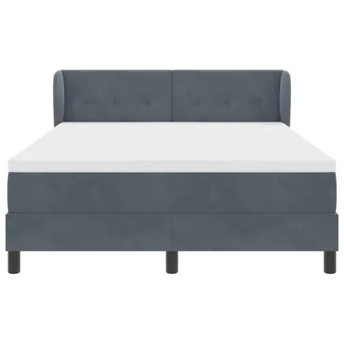 Box spring krevet Tamno siva 140 x 190 cm Baršun - Tamno siva 140 x 190 cm Prošiveno gumbima Cijena