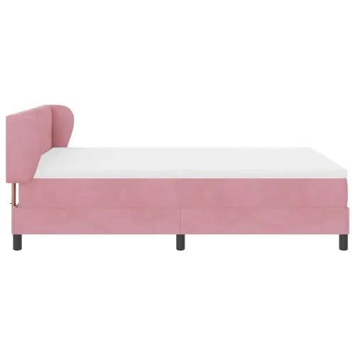 Box spring krevet Ružičasta 140 x 190 cm Baršun - Ružičasta 140 x 190 cm Prošiveno gumbima Cijena