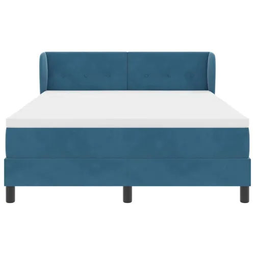 Box spring krevet Tamno plava 140 x 200 cm Baršun - Tamno plava 140 x 200 cm Prošiveno gumbima Cijena