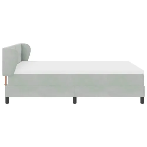 Box spring krevet Svjetlosiva 160 x 200 cm Baršun - Svjetlosiva 160 x 200 cm Prošiveno gumbima Cijena