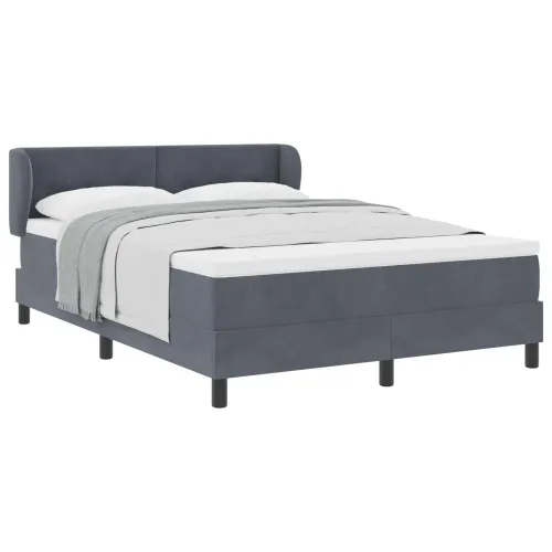 Box spring krevet Tamno siva 160 x 200 cm Baršun - Tamno siva 160 x 200 cm Prošiveno gumbima Cijena