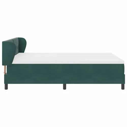 Box spring krevet Tamnozelena 160 x 200 cm Baršun - Tamnozelena 160 x 200 cm Prošiveno gumbima Cijena