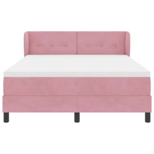 Box spring krevet Ružičasta 160 x 200 cm Baršun - Ružičasta 160 x 200 cm Prošiveno gumbima Cijena