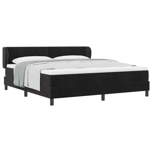 Box spring krevet s uzglavljem Crna 180 x 200 cm Baršun - Crna 180 x 200 cm Prošiveno gumbima Cijena