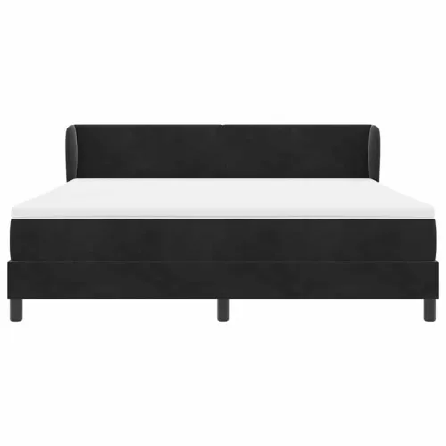 Box spring krevet s uzglavljem Crna 180 x 200 cm Baršun - Crna 180 x 200 cm Prošiveno gumbima Cijena