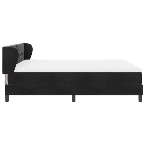 Box spring krevet s uzglavljem Crna 180 x 200 cm Baršun - Crna 180 x 200 cm Prošiveno gumbima Cijena