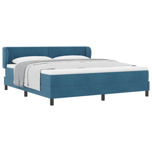 Box spring krevet Tamno plava 180 x 200 cm Baršun - Tamno plava 180 x 200 cm Prošiveno gumbima Cijena