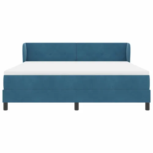 Box spring krevet Tamno plava 180 x 200 cm Baršun - Tamno plava 180 x 200 cm Prošiveno gumbima Cijena