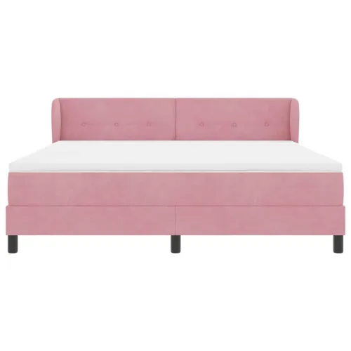 Box spring krevet Ružičasta 180 x 200 cm Baršun - Ružičasta 180 x 200 cm Prošiveno gumbima Cijena