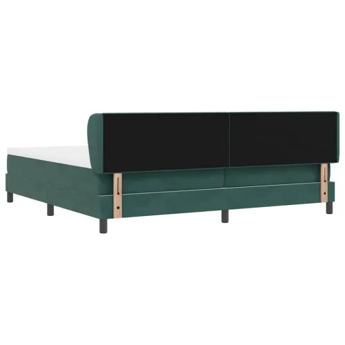 Box spring krevet Tamnozelena 200 x 200 cm Baršun - Tamnozelena 200 x 200 cm Prošiveno gumbima Cijena