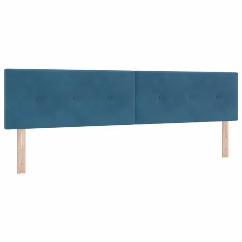 Box spring krevet Tamno plava 200 x 200 cm Baršun - Tamno plava 200 x 200 cm Prošiveno gumbima Cijena