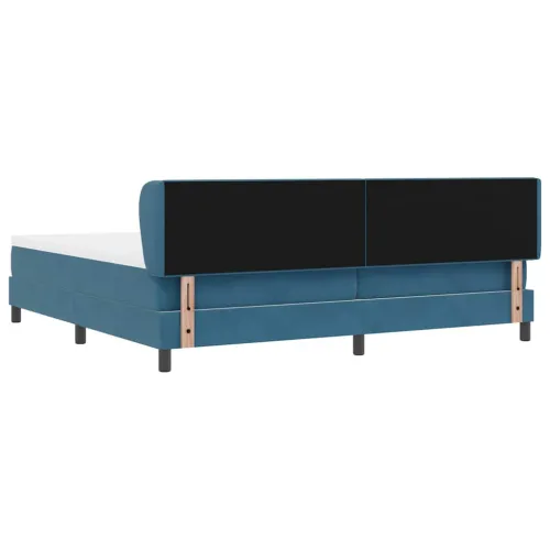 Box spring krevet Tamno plava 200 x 200 cm Baršun - Tamno plava 200 x 200 cm Prošiveno gumbima Cijena