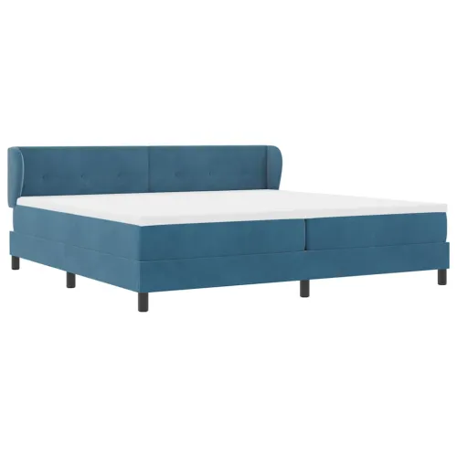 Box spring krevet Tamno plava 200 x 200 cm Baršun - Tamno plava 200 x 200 cm Prošiveno gumbima Cijena