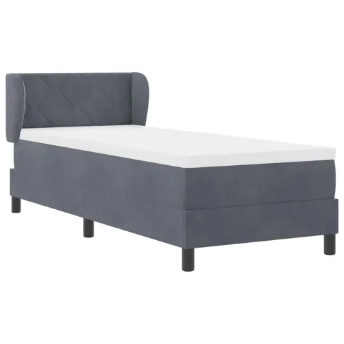 Box spring krevet Tamno siva 80 x 200 cm Baršun - Tamno siva 80 x 200 cm Dizajn s rombovima Cijena