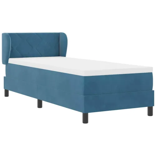 Box spring krevet Tamno plava 80 x 200 cm Baršun - Tamno plava 80 x 200 cm Dizajn s rombovima Cijena