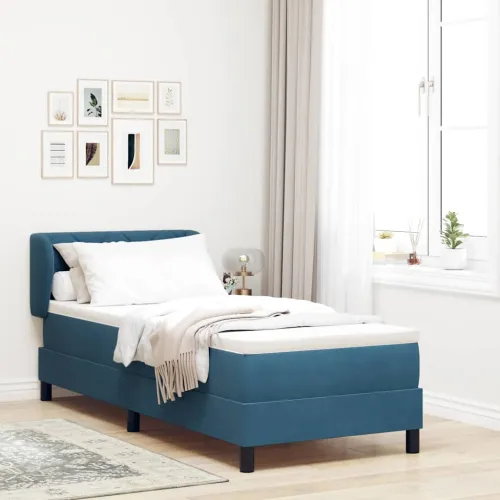 Box spring krevet Tamno plava 80 x 200 cm Baršun - Tamno plava 80 x 200 cm Dizajn s rombovima Cijena
