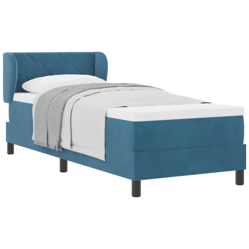 Box spring krevet Tamno plava 80 x 200 cm Baršun - Tamno plava 80 x 200 cm Dizajn s rombovima Cijena