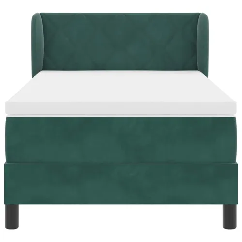 Box spring krevet Tamnozelena 90 x 190 cm Baršun - Tamnozelena 90 x 190 cm Dizajn s rombovima Cijena