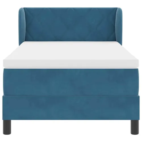 Box spring krevet Tamno plava 90 x 190 cm Baršun - Tamno plava 90 x 190 cm Dizajn s rombovima Cijena