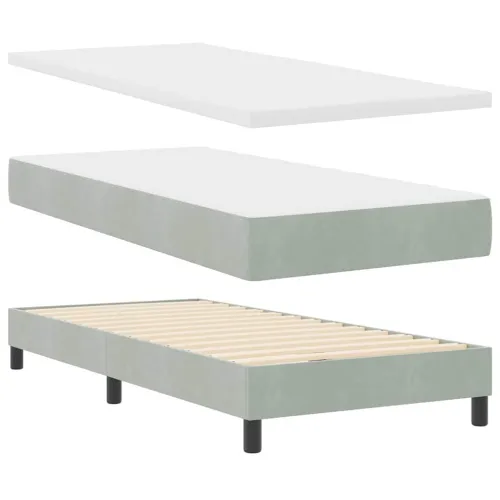 Box spring krevet Svjetlosiva 100 x 200 cm Baršun - Svjetlosiva 100 x 200 cm Dizajn s rombovima Cijena