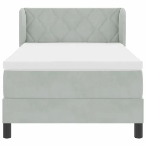 Box spring krevet Svjetlosiva 100 x 200 cm Baršun - Svjetlosiva 100 x 200 cm Dizajn s rombovima Cijena