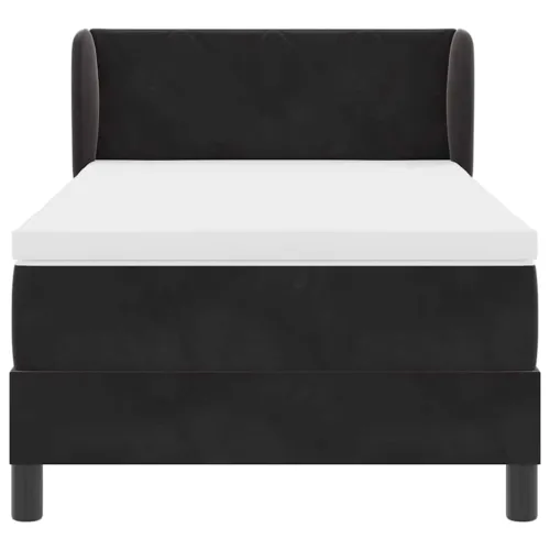 Box spring krevet s uzglavljem Crna 100 x 200 cm Baršun - Crna 100 x 200 cm Dizajn s rombovima Cijena