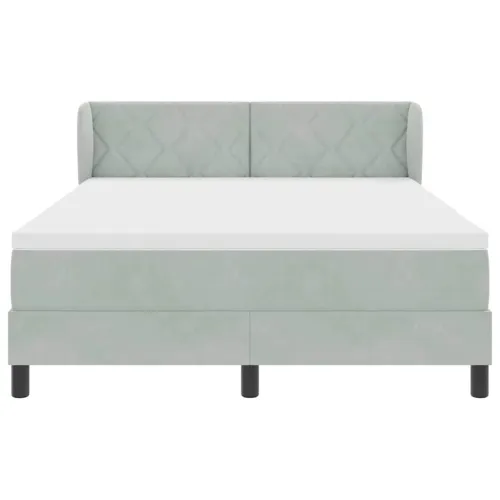 Box spring krevet Svjetlosiva 140 x 200 cm Baršun - Svjetlosiva 140 x 200 cm Dizajn s rombovima Cijena