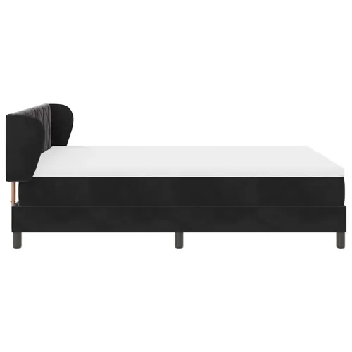 Box spring krevet s uzglavljem Crna 140 x 200 cm Baršun - Crna 140 x 200 cm Dizajn s rombovima Cijena