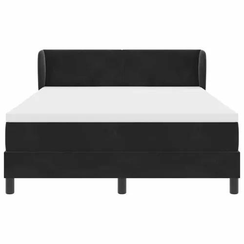 Box spring krevet s uzglavljem Crna 140 x 200 cm Baršun - Crna 140 x 200 cm Dizajn s rombovima Cijena
