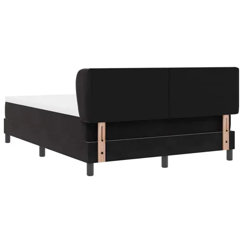 Box spring krevet s uzglavljem Crna 140 x 200 cm Baršun - Crna 140 x 200 cm Dizajn s rombovima Cijena